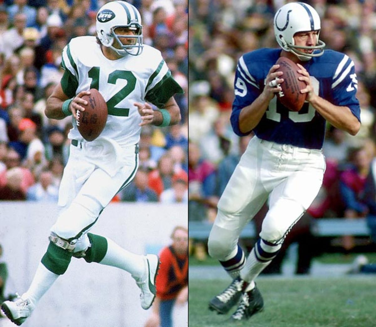 Joe Namath and Johnny Unitas