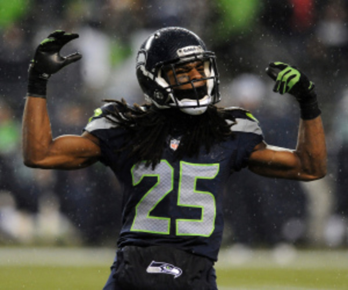 Seahawks cornerback Richard Sherman won his drug test appeal and will not be suspended.  (Steve Dykes/Getty Images)