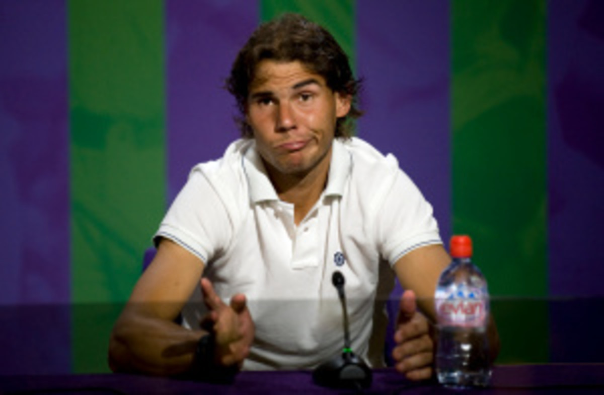 (FILES) Spain's Rafael Nadal speaks duri