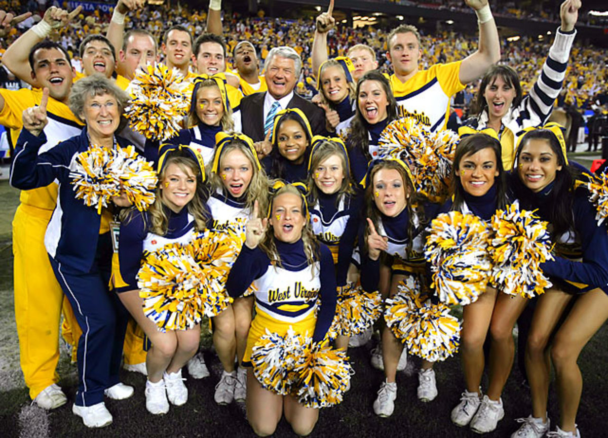 Jimmy Johnson and the West Virginia Cheerleaders