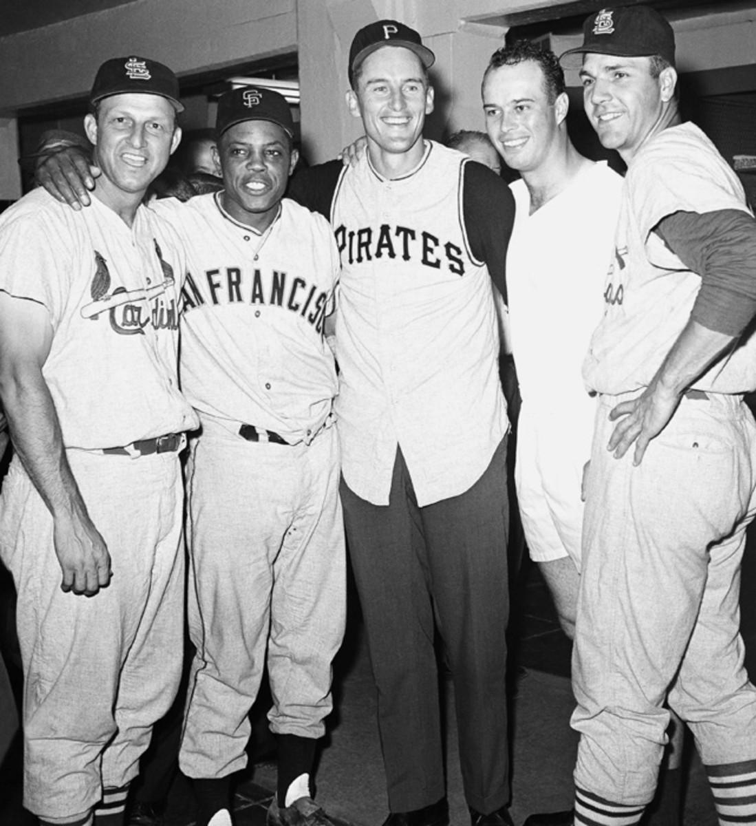 Stan Musial, Willie Mays, Vernon Law, Ed Mathews and Ken Boyer