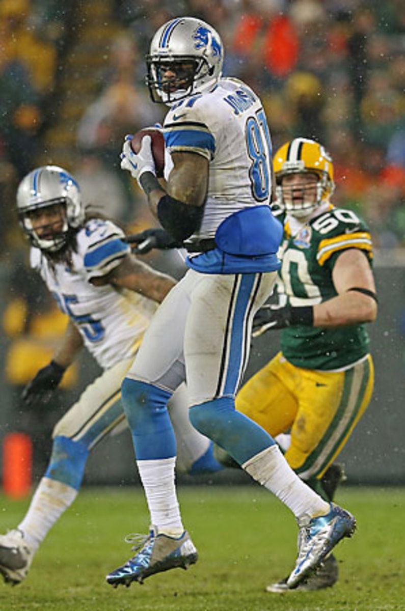 Though he has only scored five touchdowns this season, Calvin Johnson leads the NFL in receiving with 1,546 yards in 13 games.