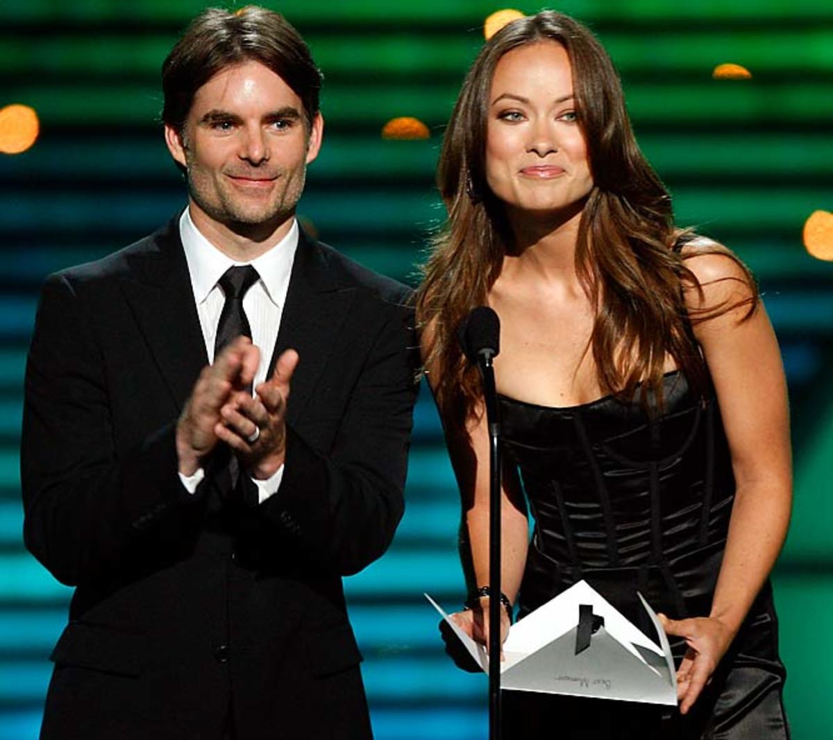 Jeff Gordon and Olivia Wilde