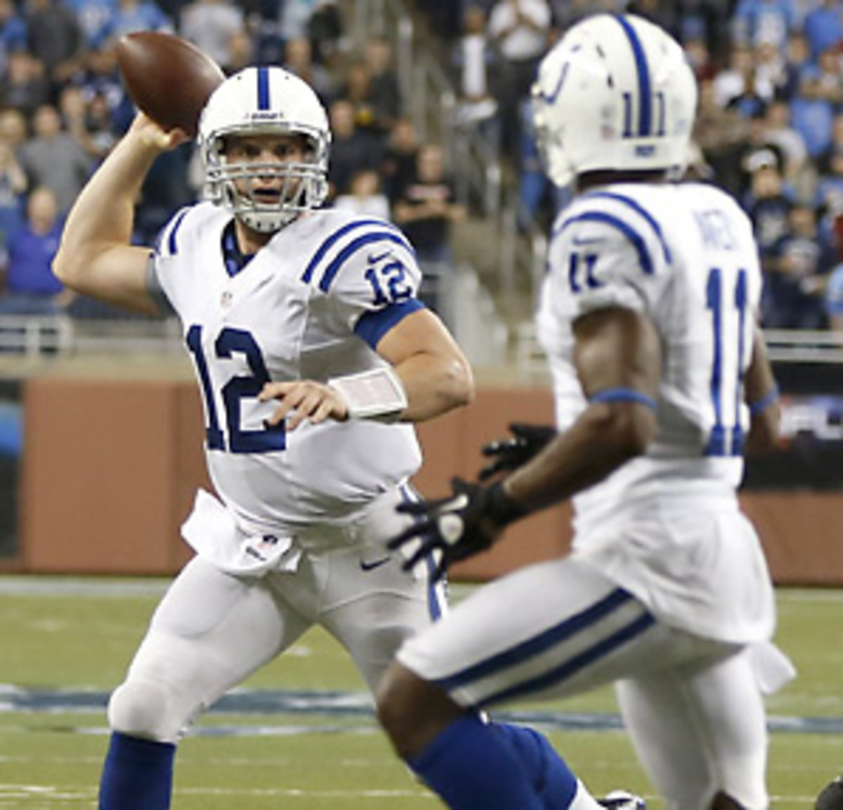 Andrew Luck showed poise under pressure in finding Donnie Avery for the Colts' game-winning touchdown. (Julian H. Gonzalez/MCT/ZUMAPRESS.com)