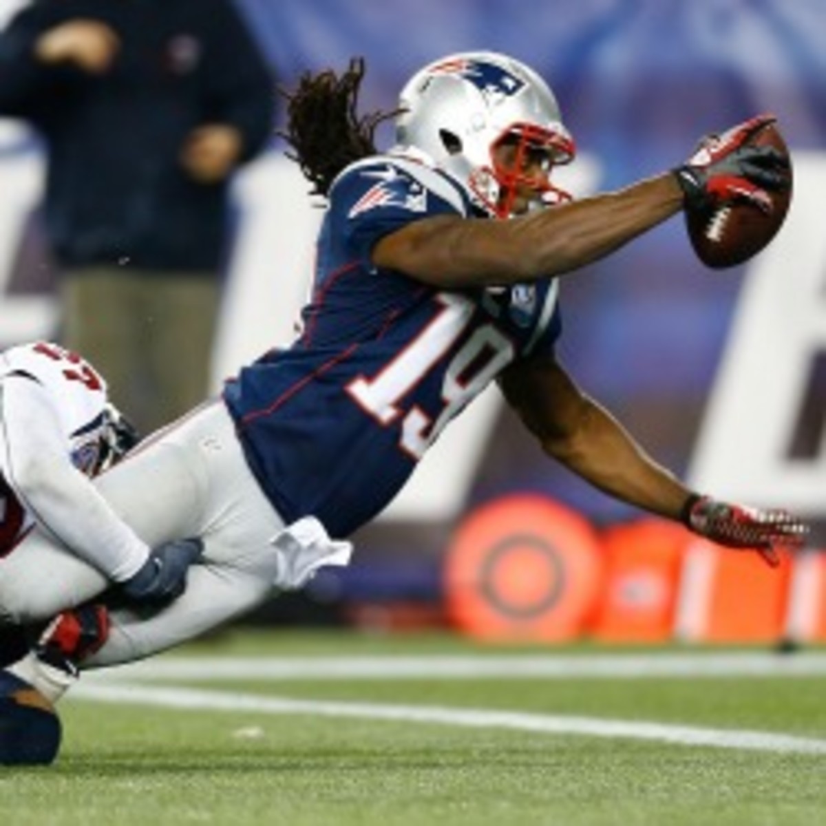 The Patriots placed Donte Stallworth on injured reserve with an ankle injury. (Jared Wickerham/Getty Images)