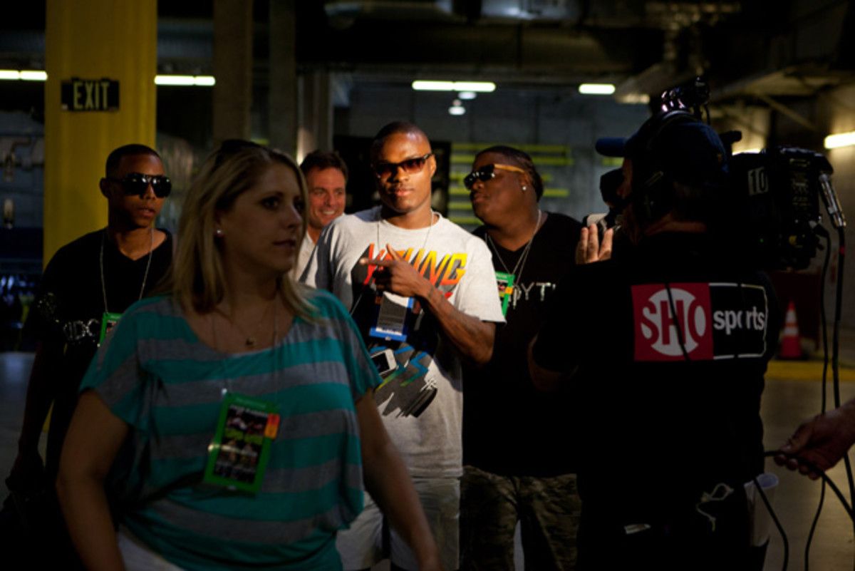 Entering the stadium