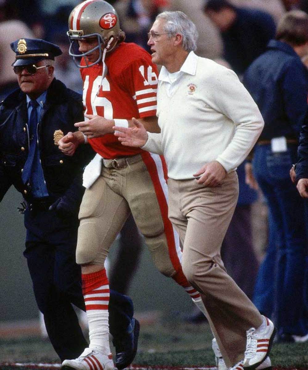 Walsh and Montana at the 1982 Playoffs.