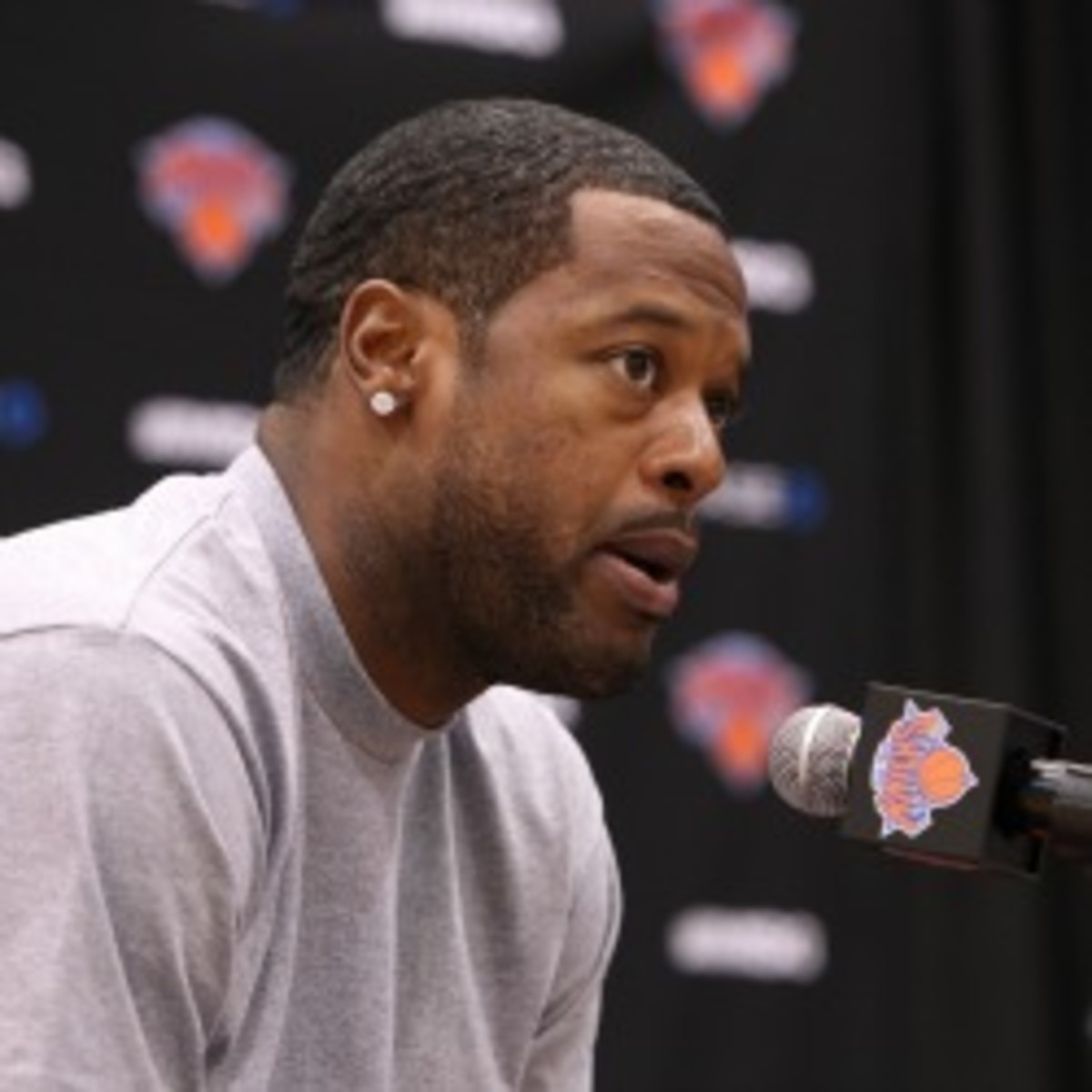 Knicks center Marcus Camby will likely be out for the next two games with plantar fasciitis. (Joe Murphy/Getty Images)