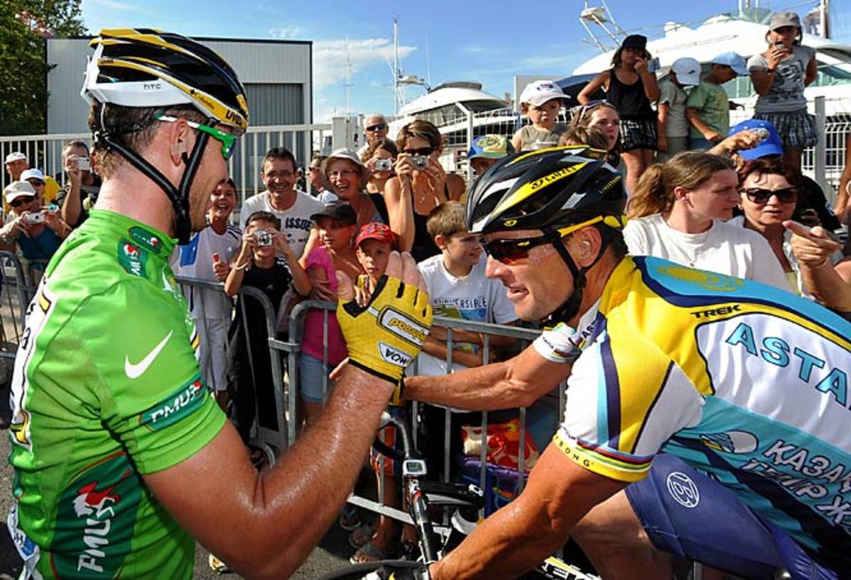 Mark Cavendish and Armstrong after stage three