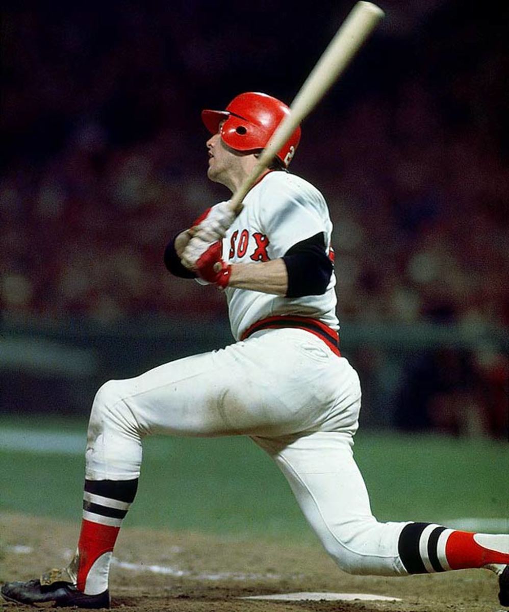 Carlton Fisk waves it fair 