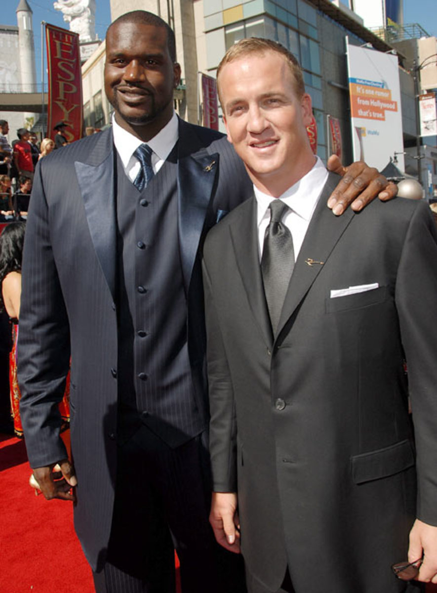 Shaquille O'Neal and Peyton Manning