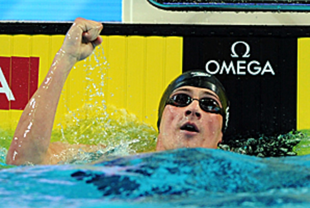 To break his second short-course world record in two days, Lochte finished the 100-meter individual medley in 50.71 seconds.
