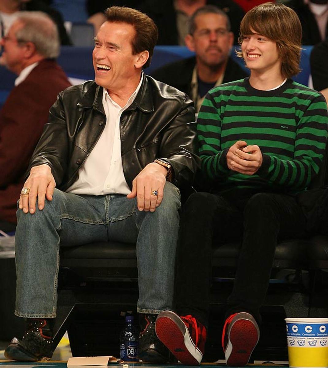 California governor Arnold Schwarzenegger with son Patrick