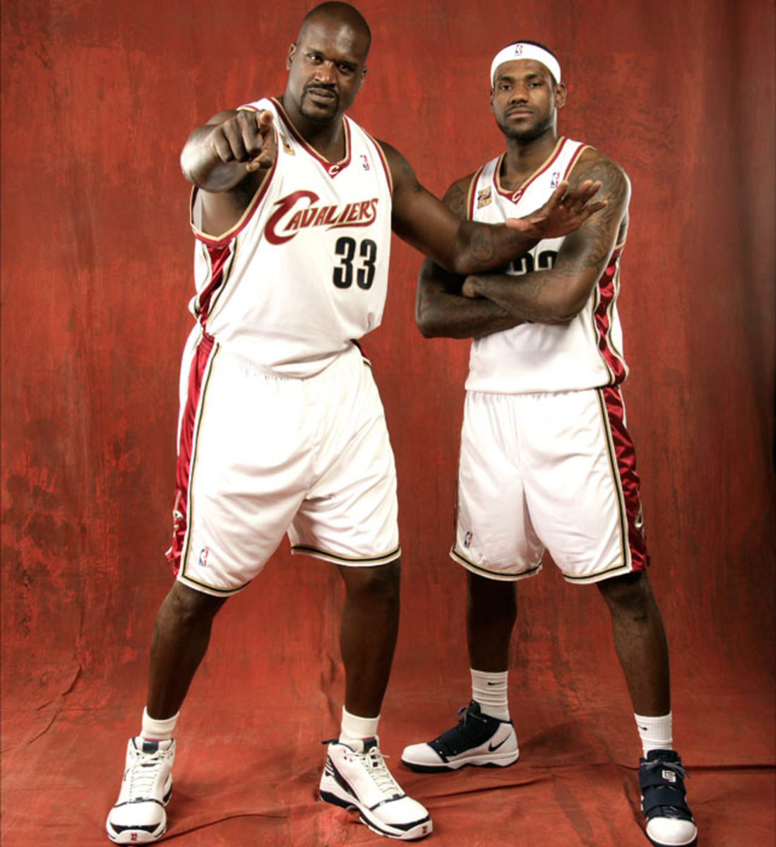 Shaquille O'Neal and LeBron James 