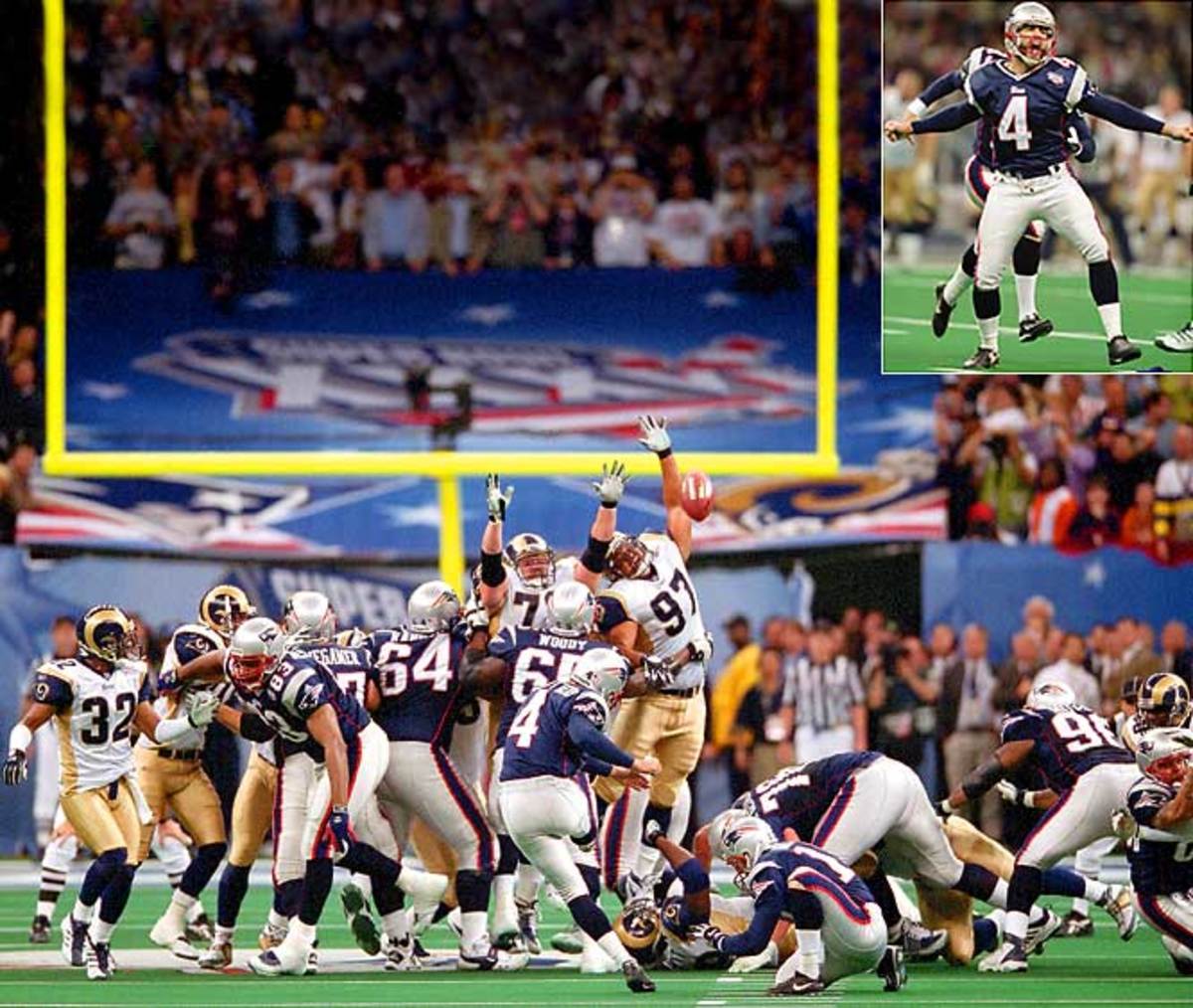 AdamVinatieri's Super Bowl-winning field goals 