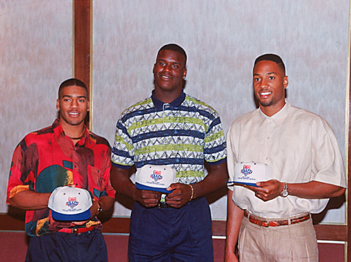 Jim Jackson, Shaquille O'Neal and Alonzo Mourning