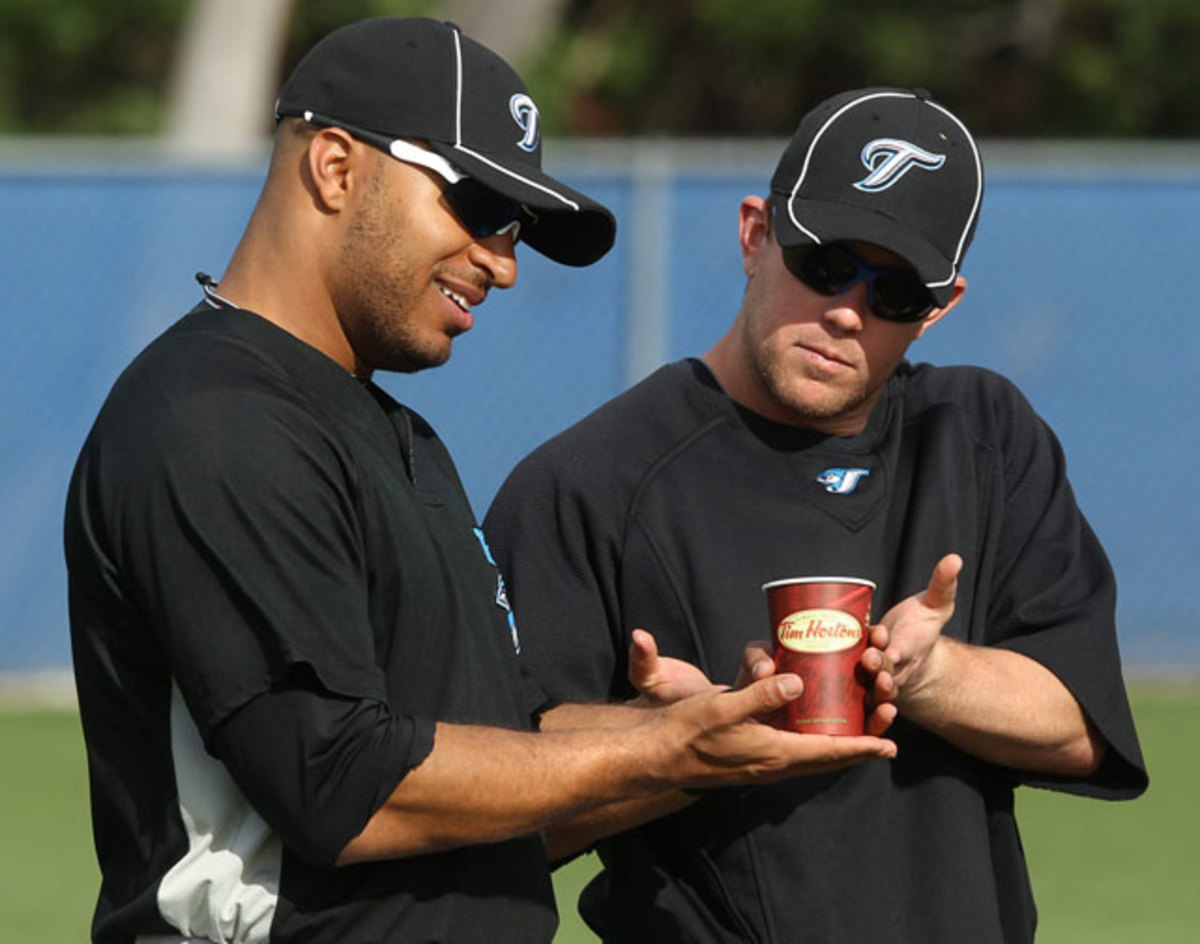 Vernon Wells and Aaron Hill 