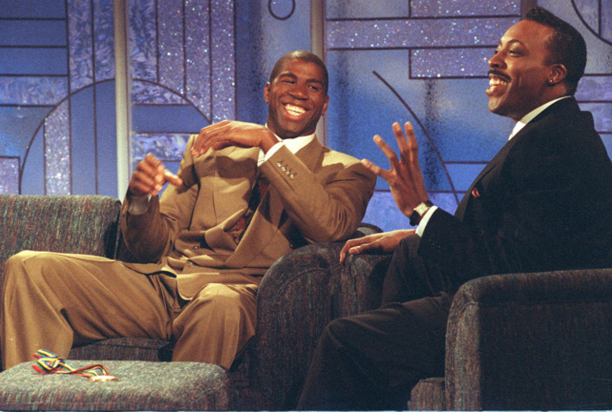 Magic Johnson and Arsenio Hall