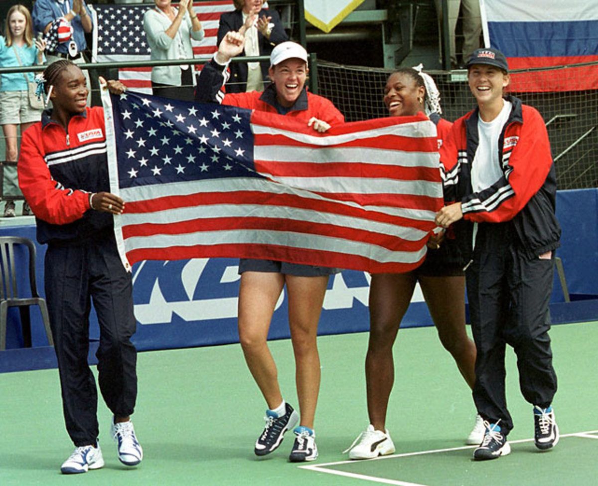 Venus Williams, Lindsay Davenport, Serena Williams and Monica Seles