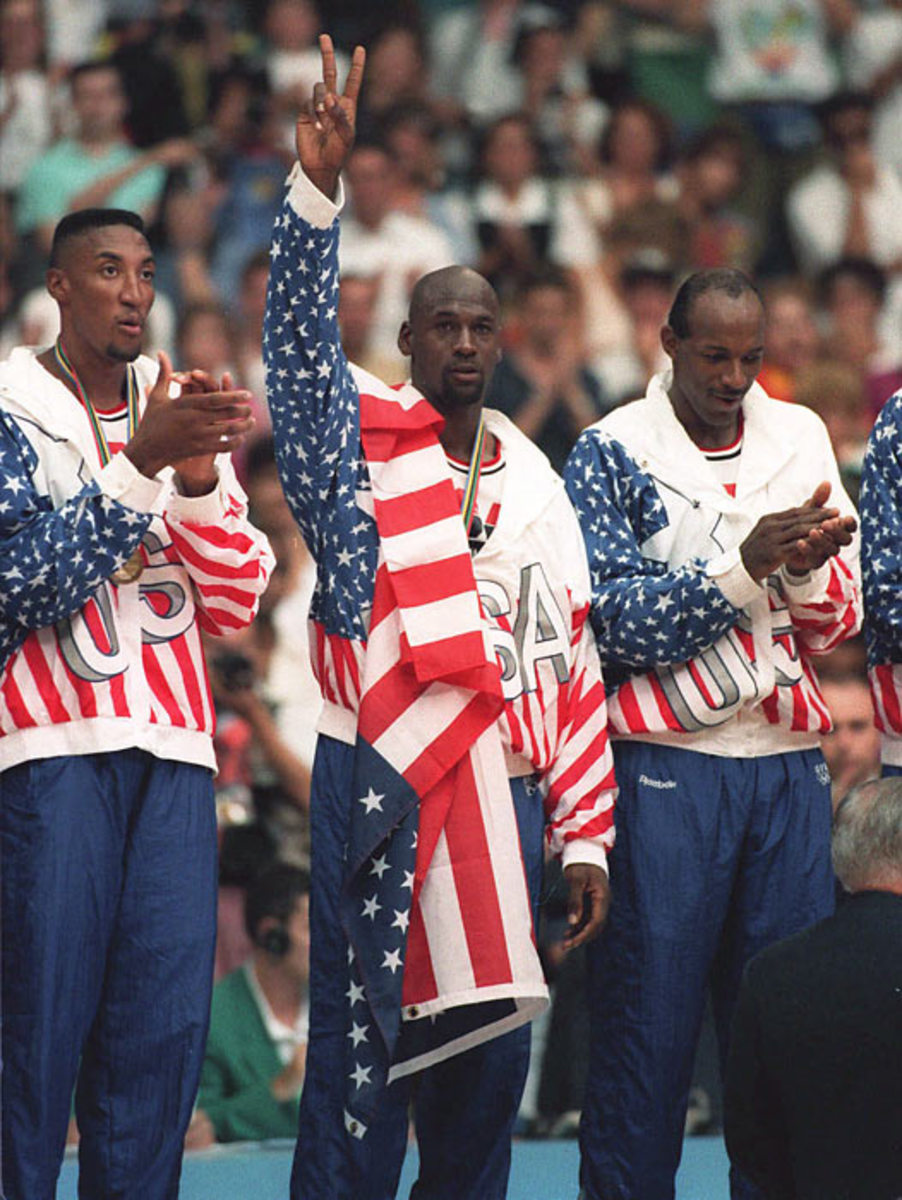Scottie Pippen, Michael Jordan and Clyde Drexler 