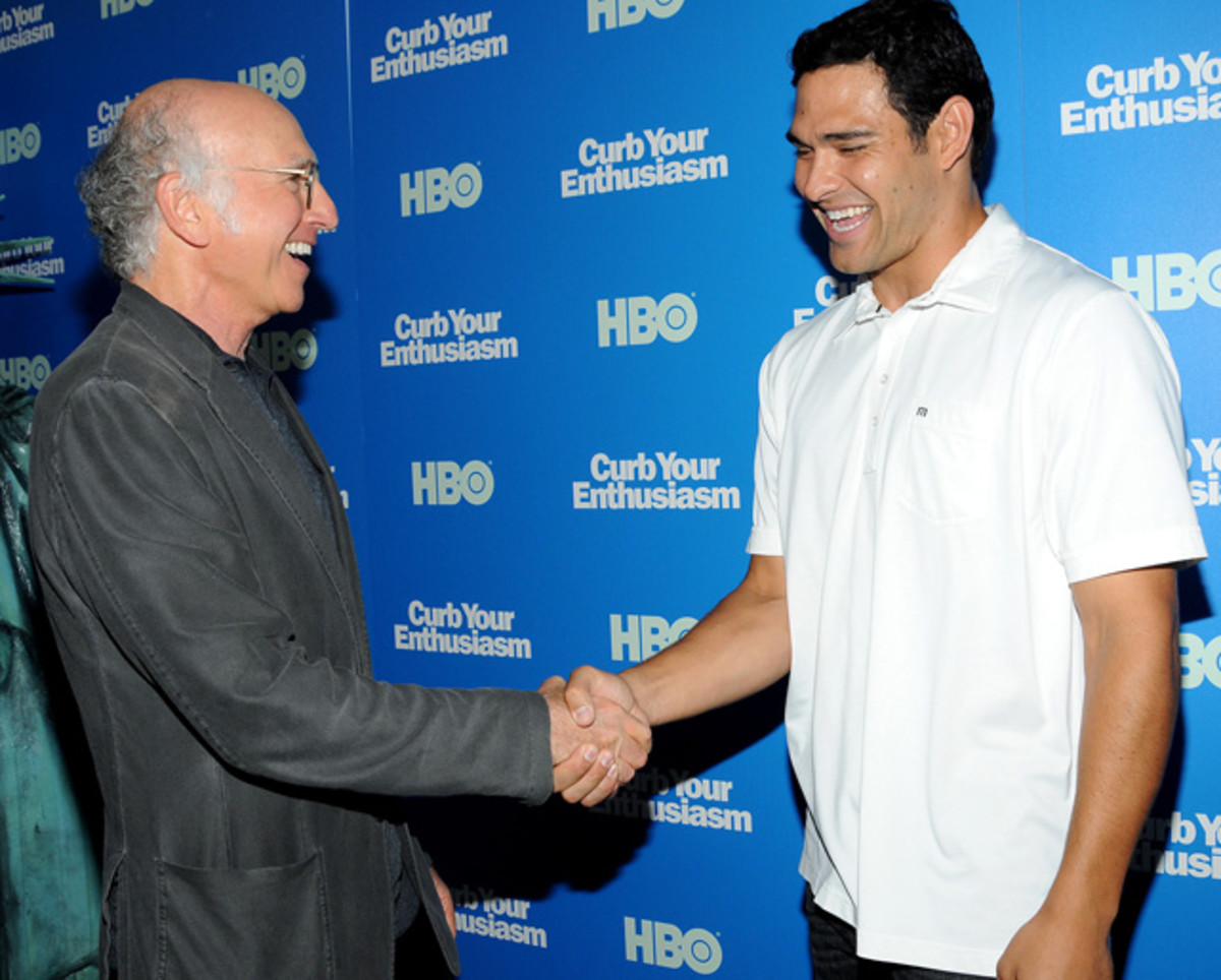 Larry David and Mark Sanchez  