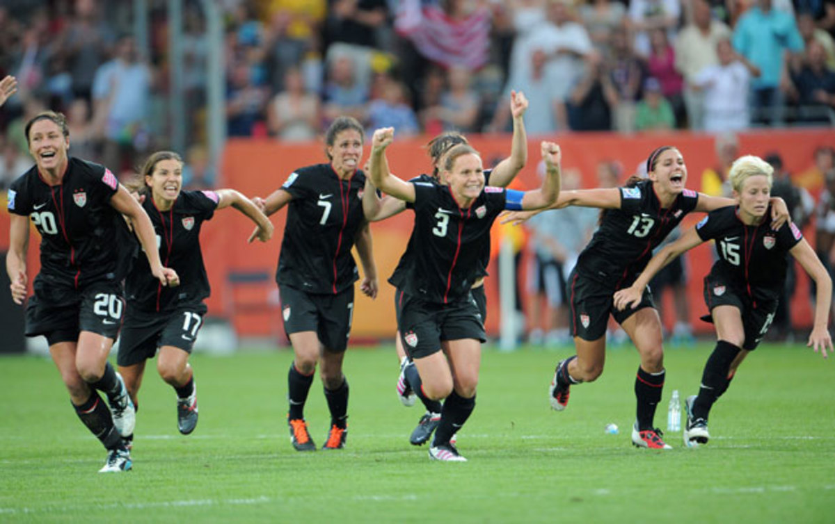 Abby Wambach, Tobin Heath, Shannon Boxx, Christie Rampone, Alex Morgan and Megan Rapinoe