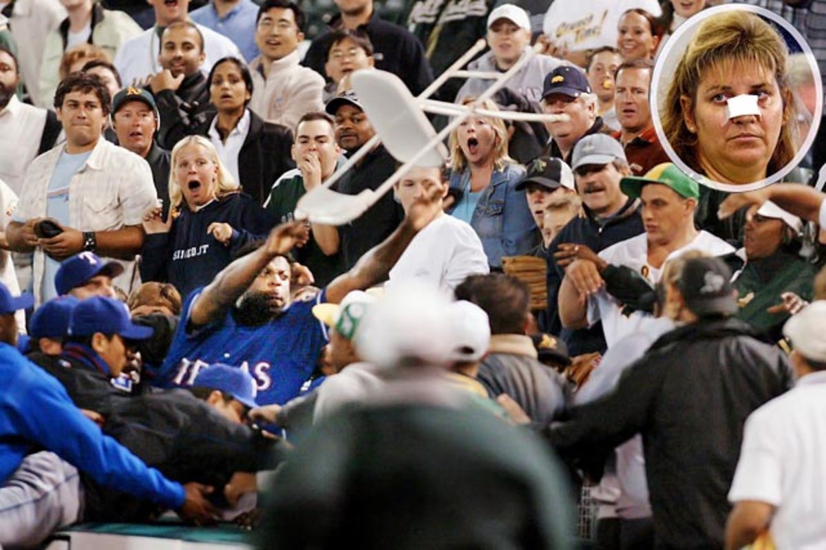 Rangers vs. A's fans