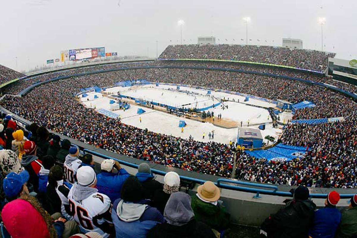 Freeze the Puck Hockey - The 2008 Winter Classic took place on January 1,  2008, where the Pittsburgh Penguins played the Buffalo Sabres at Ralph  Wilson Stadium in front of 71,217 fans.