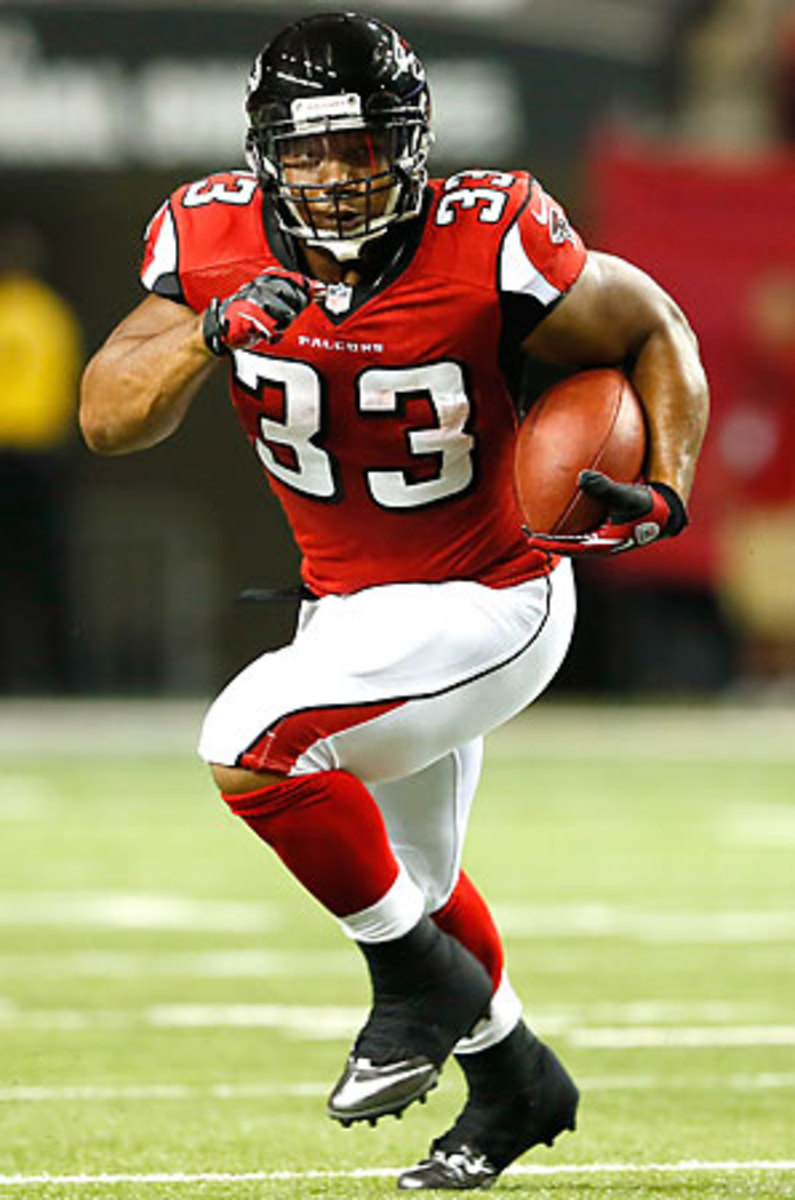 Michael Turner has a good chance to score a rushing touchdown in his sixth straight game when he faces the Lions in Week 16.