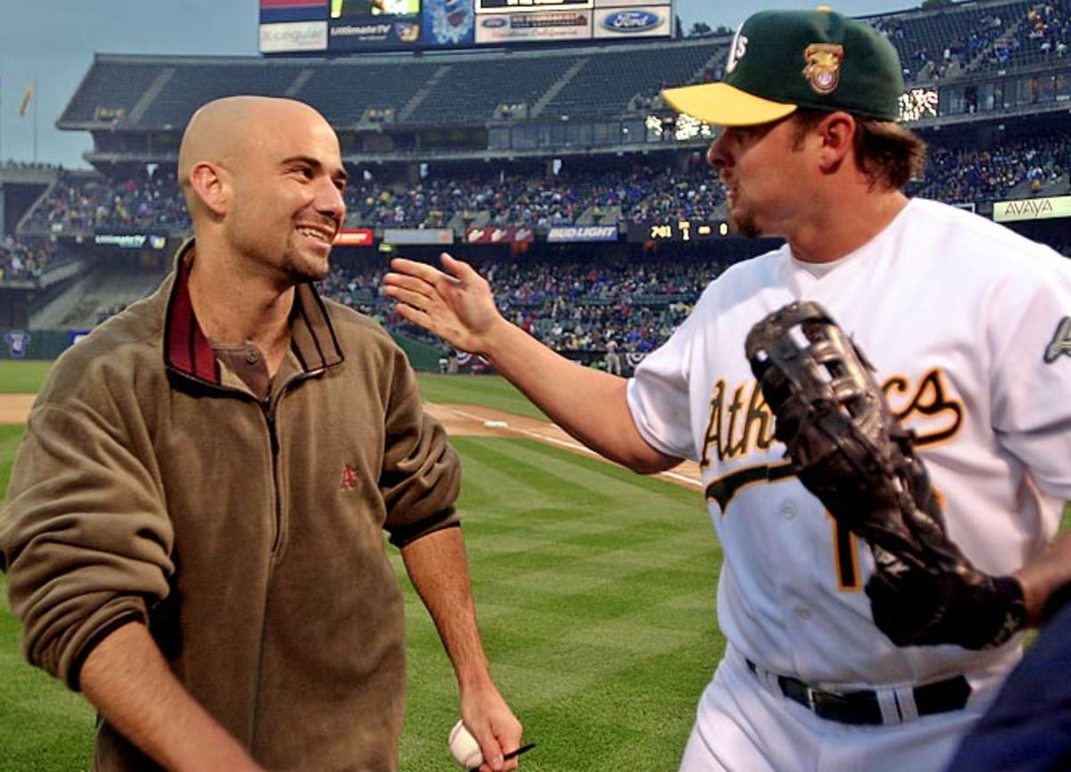 Andre Agassi and Jason Giambi