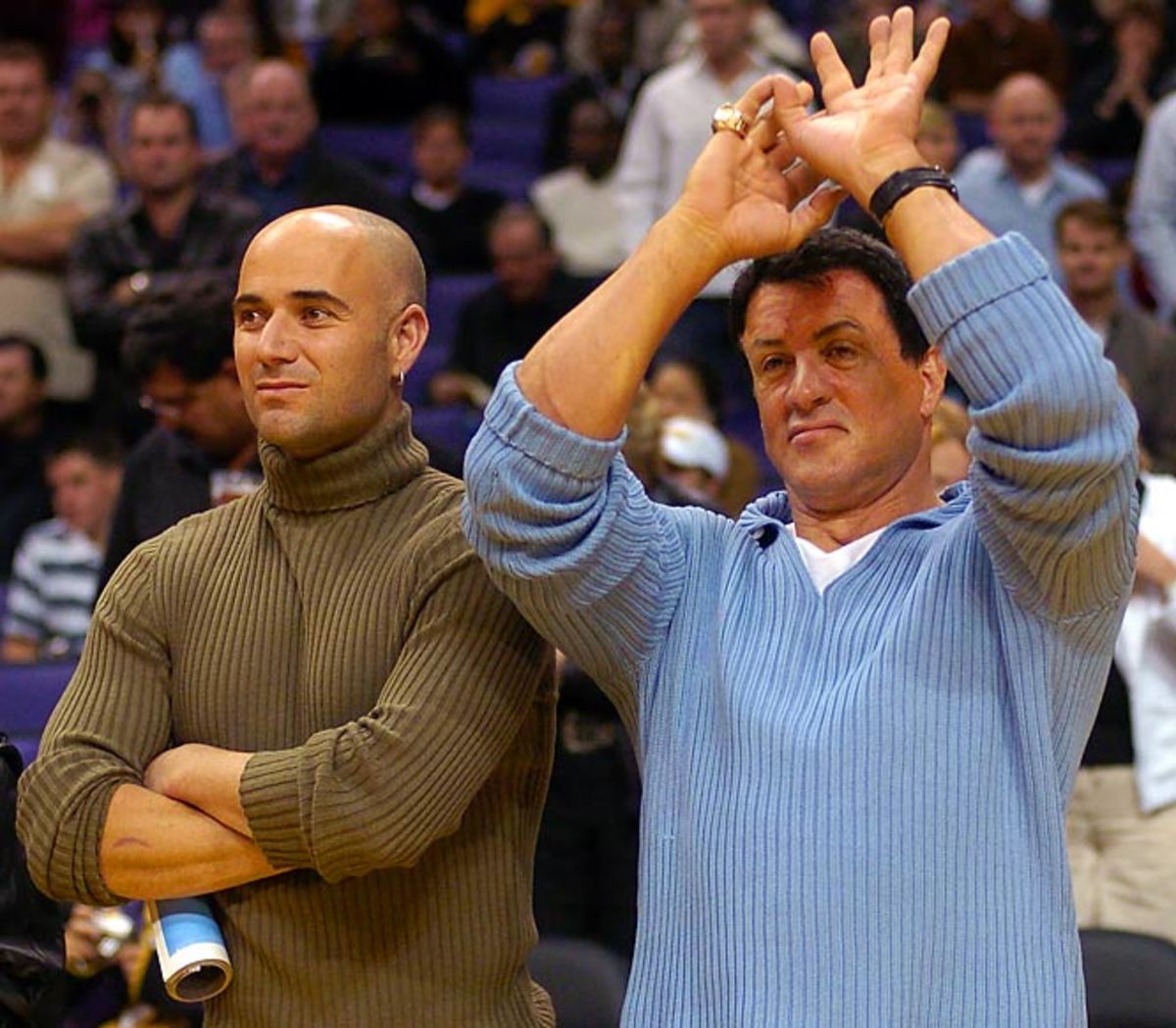 Sylvester Stallone and Andre Agassi 