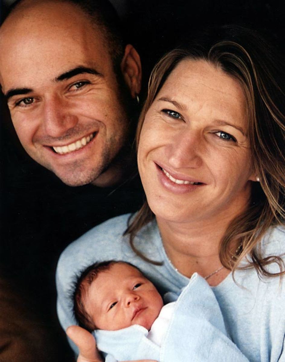 Steffi Graf, Andre Agassi and son Jaden Gil