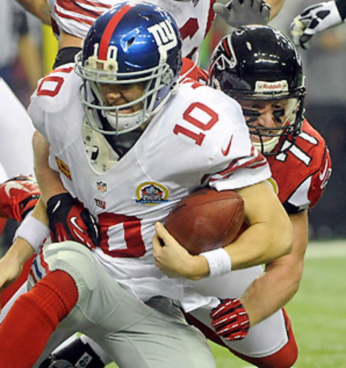 The Falcons kept the Giants scoreless for the first time in a regular season game since 1996. (John Amis/AP)