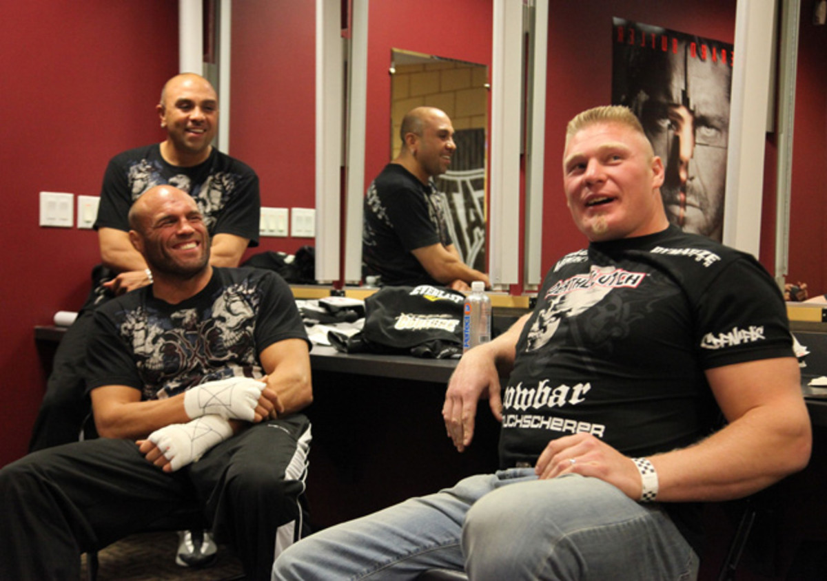 Randy Couture and Brock Lesnar