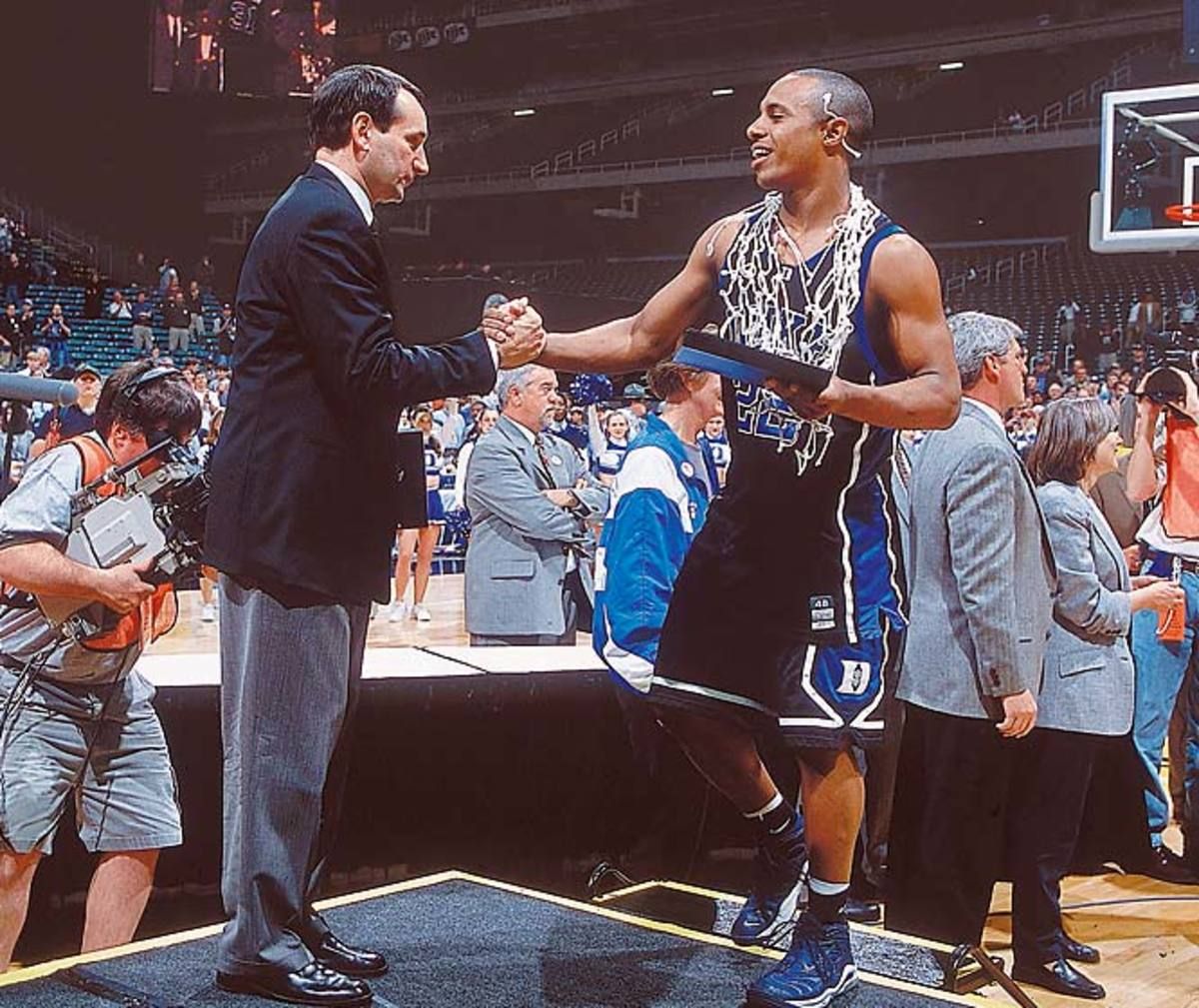 Mike Krzyzewski and Jason Williams