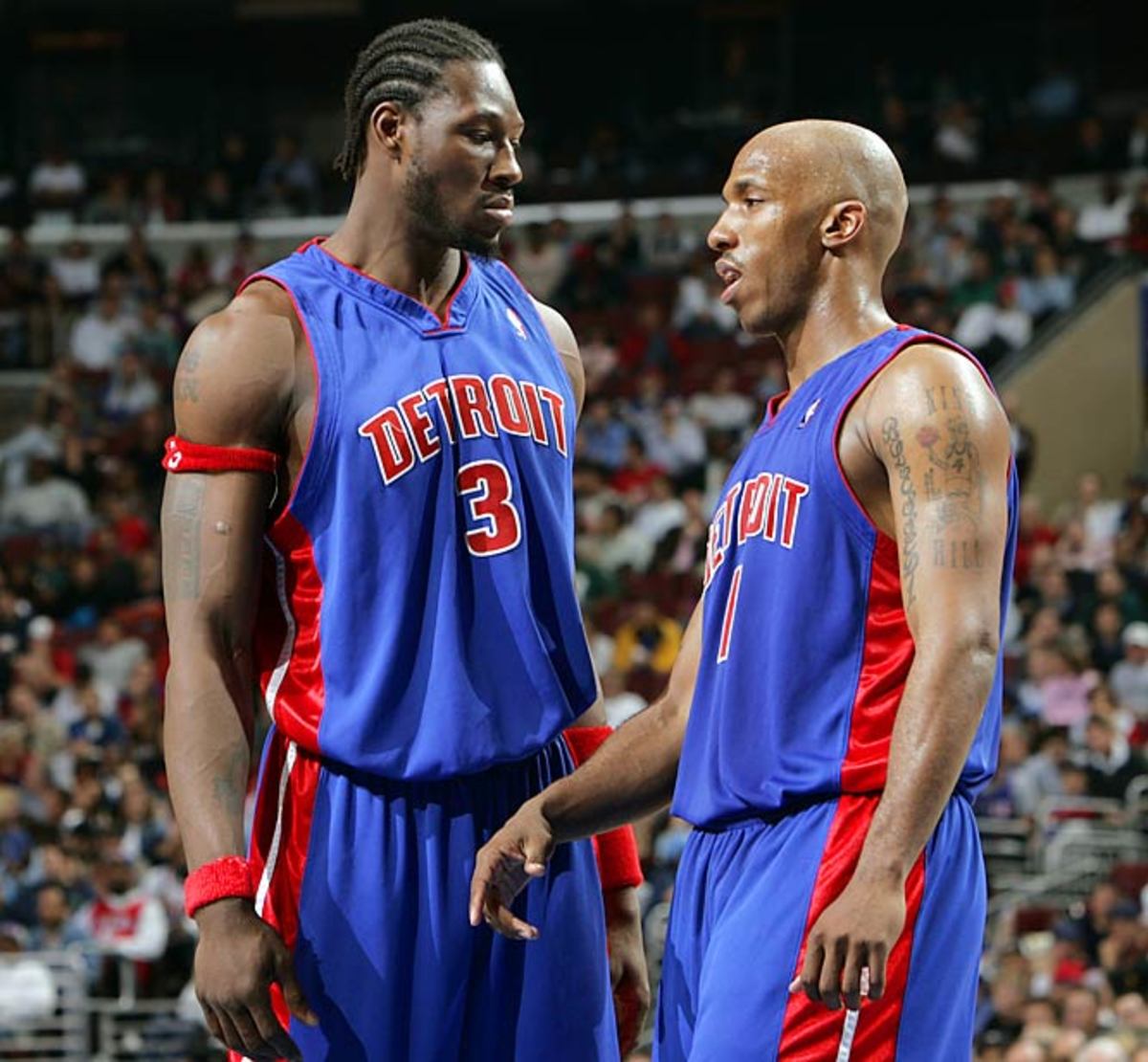 Ben Wallace and Chauncey Billups
