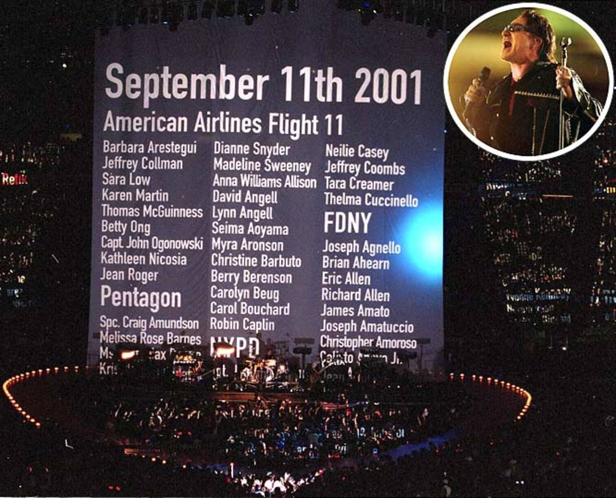 U2 at Super Bowl XXXVI