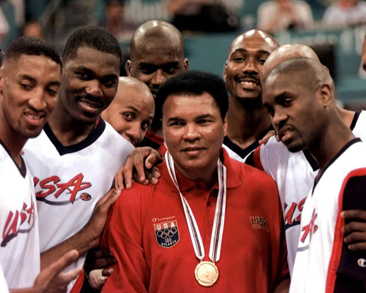 Scottie Pippen, Hakeem Olajuwon, Reggie Miller, Shaquille O'Neal, Karl Malone, Gary Payton and Muhammad Ali