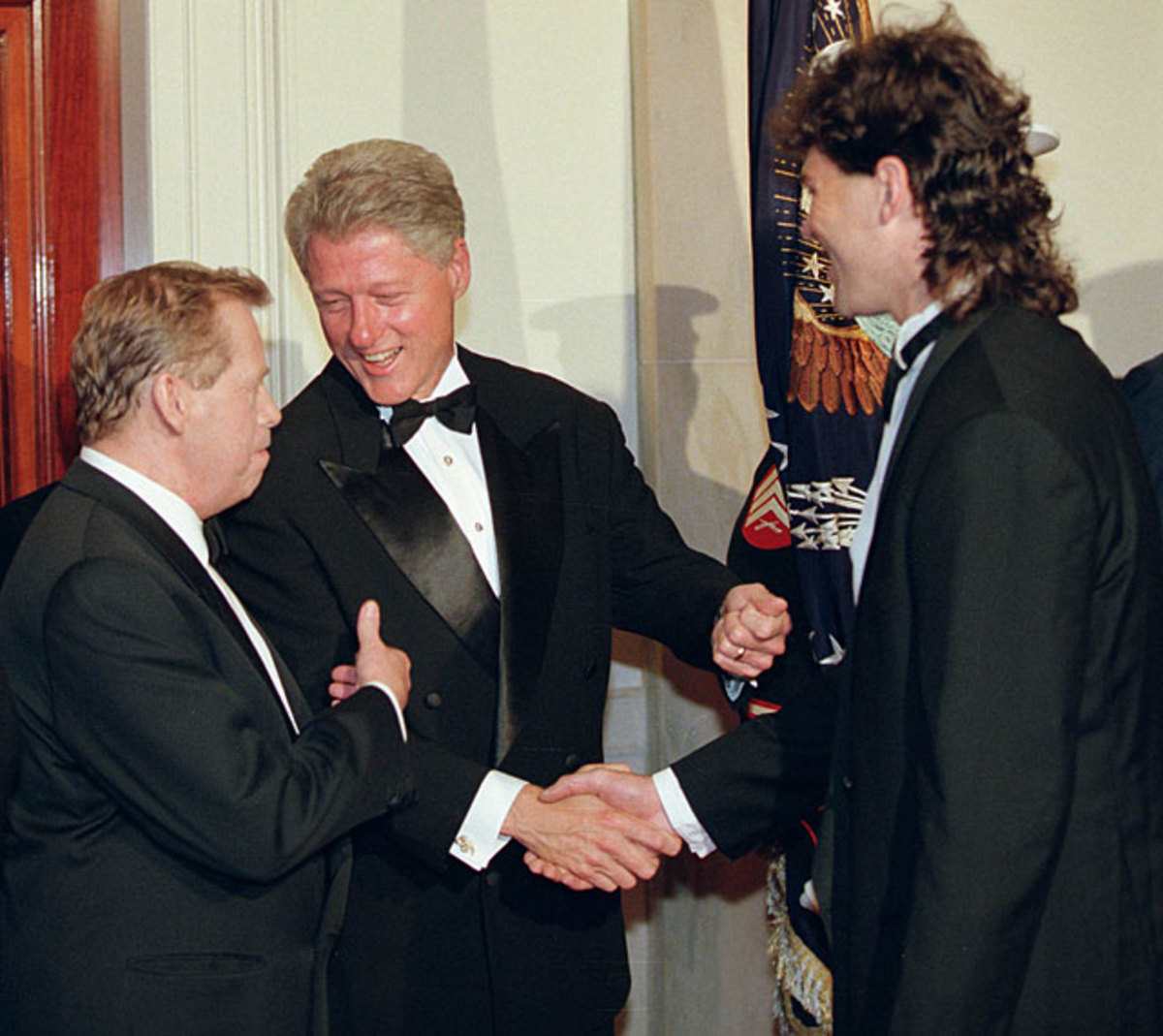 Vaclav Havel, Bill Clinton and Jaromir Jagr