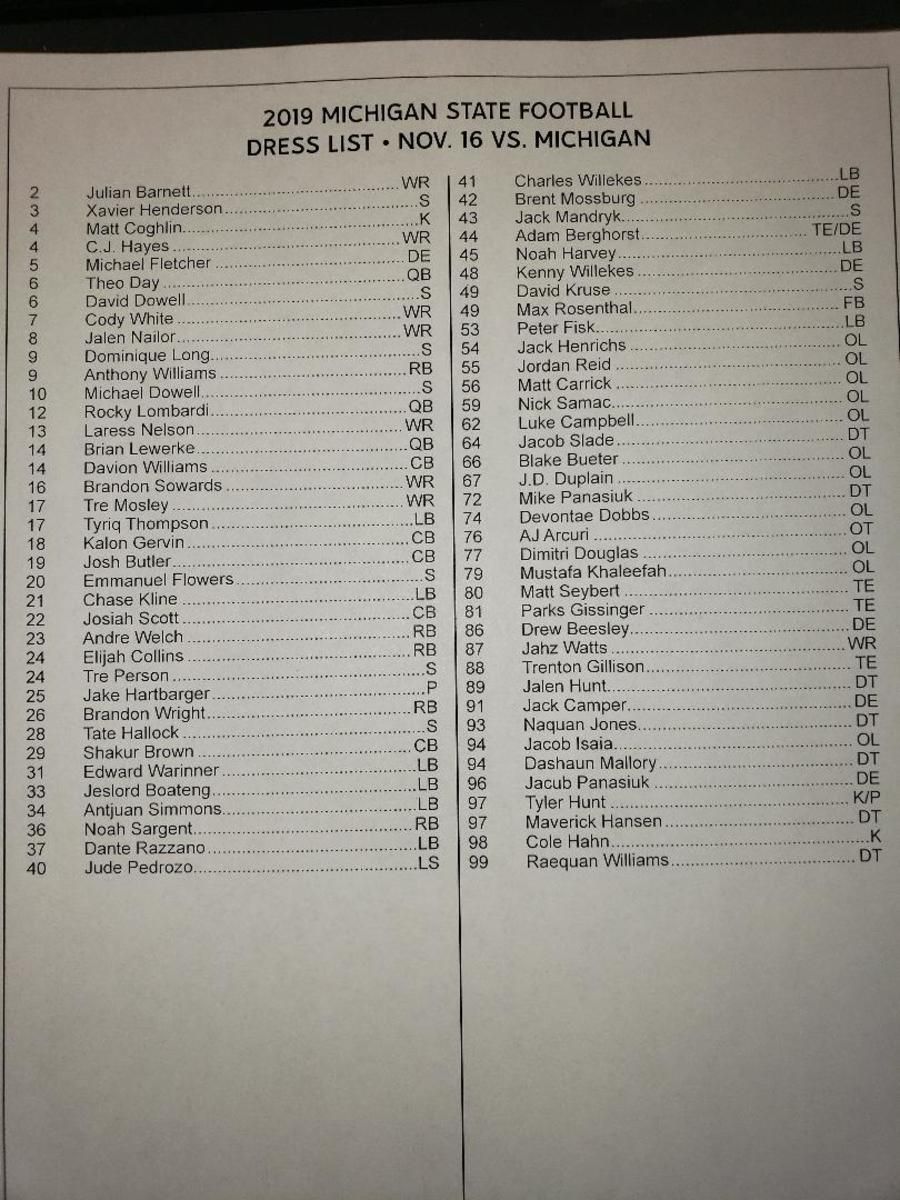 UM Dress List