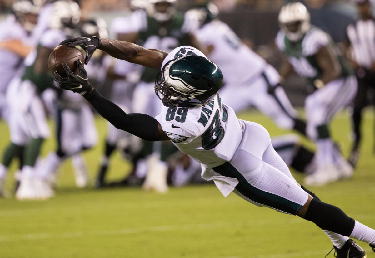 Receiver Greg Ward was elevated from the Eagles' practice squad on Saturday