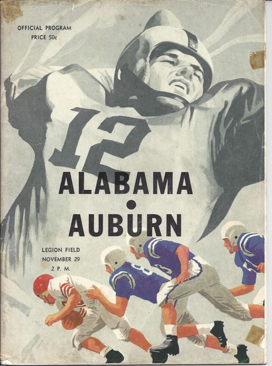 Iron Bowl game program cover, Nov. 29, 1958
