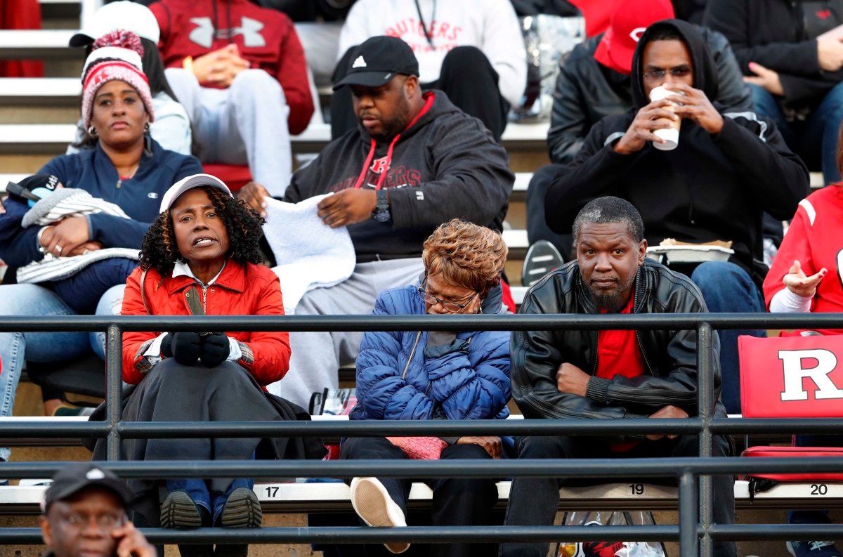Rutgers Scarlet Knights fans in the stand during the second half of football game against the Minnesota Golden Gophers at SHI Stadium.