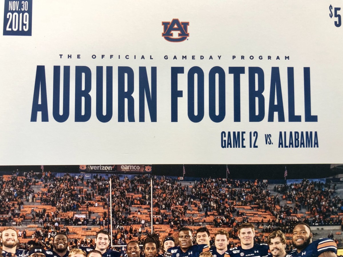 Alabama at Auburn program cover, Nov. 30, 2019