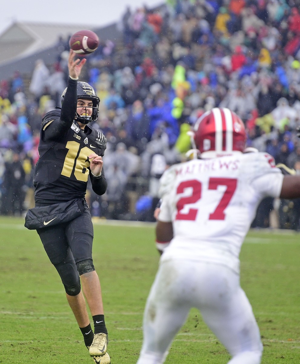 Purdue quarterback Aidan O'Connell threw for 408 yards against Indiana on Saturday (Mandatory credit: USA TODAY)