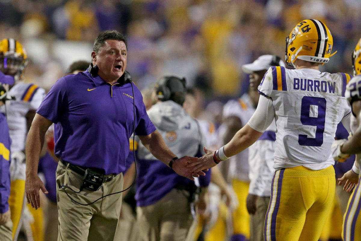 Ed Orgeron and Joe Burrow