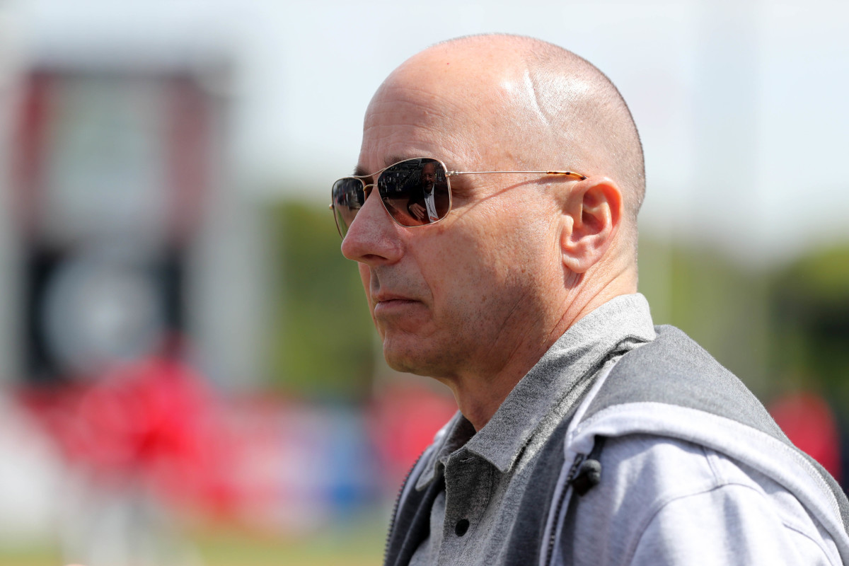 Brian Cashman Looks On At Spring Training