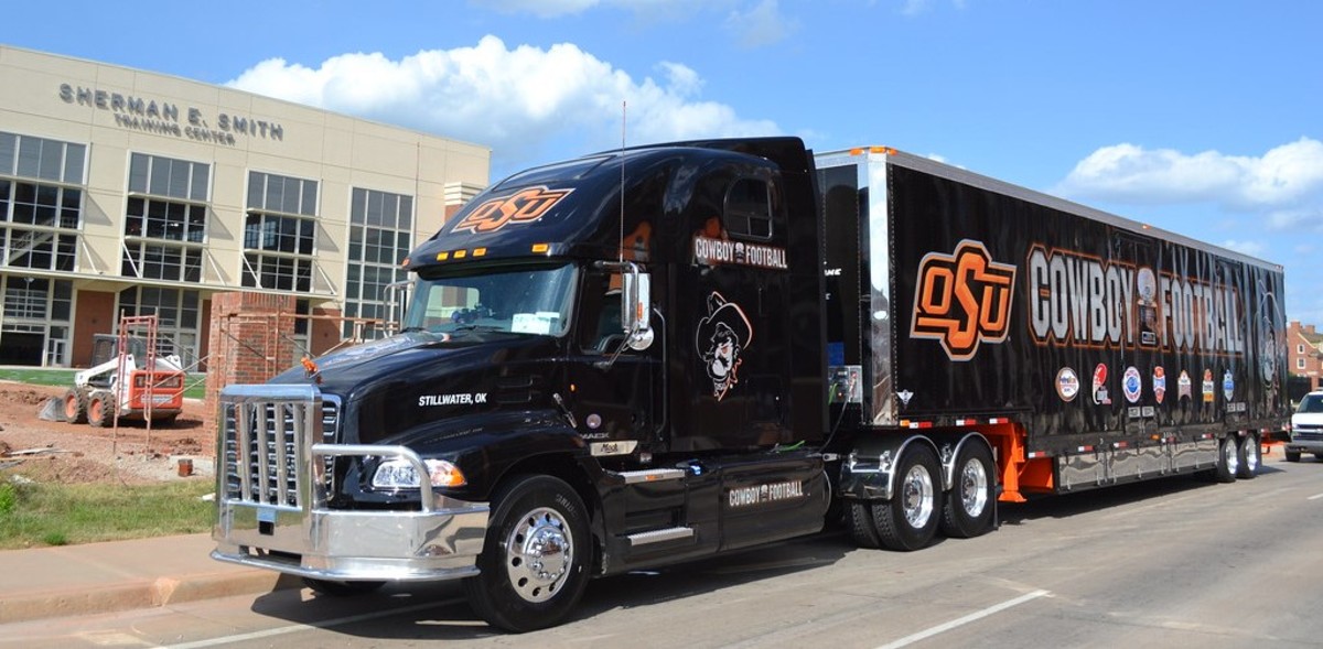 Oklahoma State will take two equipment trucks to Houston for the Academy Sports and Outdoors Texas Bowl.