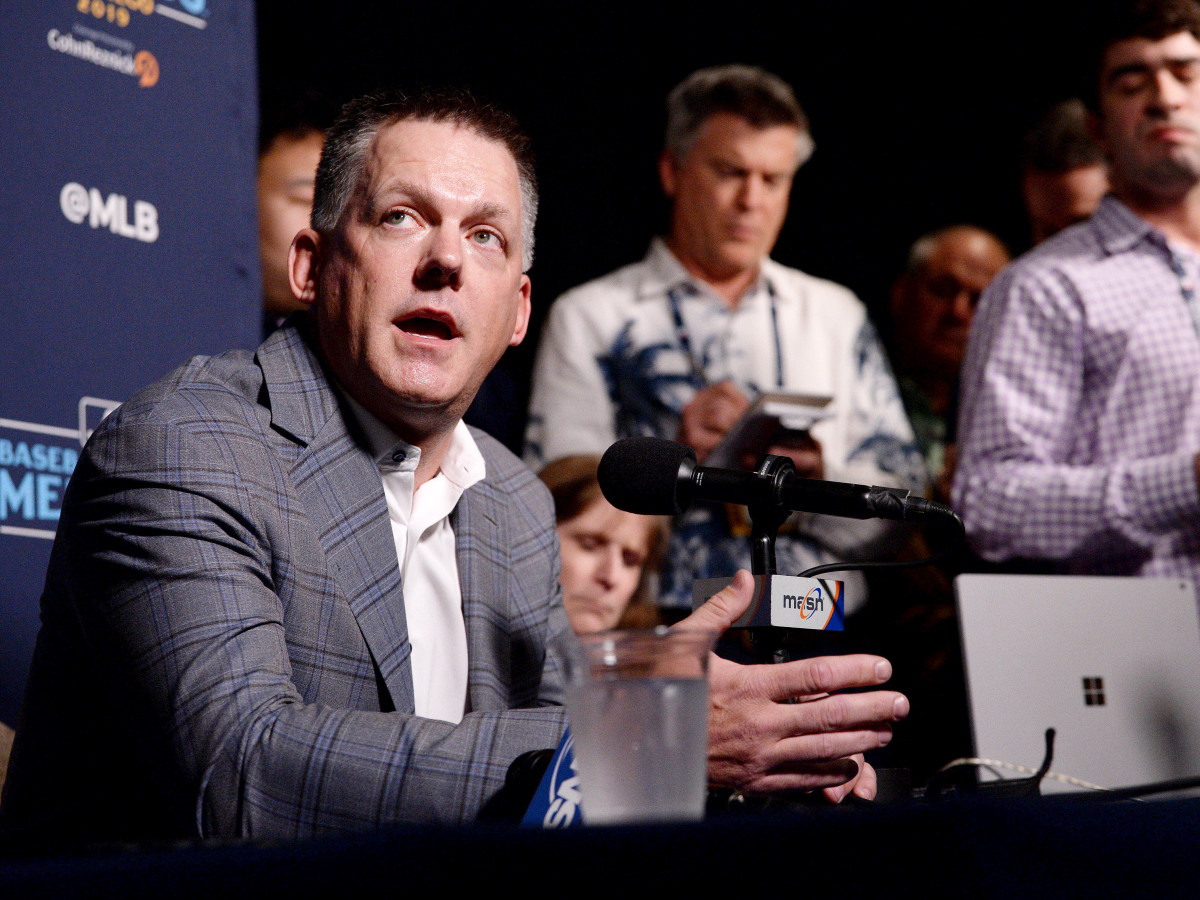 Dec 10, 2019; San Diego, CA, USA; Houston Astros manager A.J. Hinch speaks to the media during the MLB Winter Meetings at Manchester Grand Hyatt. Mandatory Credit: Orlando Ramirez-USA TODAY Sport