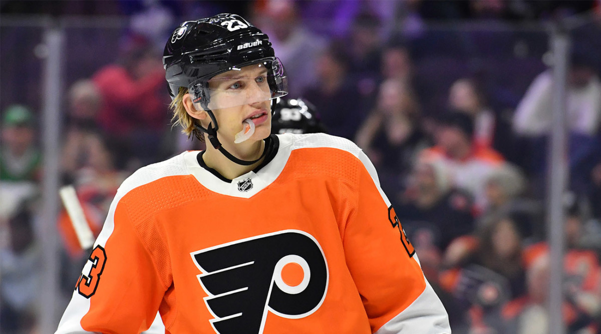 Flyers teammates honor Oskar Lindblom in warmups on Hockey Fights Cancer  night – NBC Sports Philadelphia